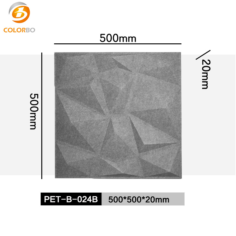 ПЭТ-Б-024Б повторно использовал плитки волокна полиэстера 3Д акустические для стены