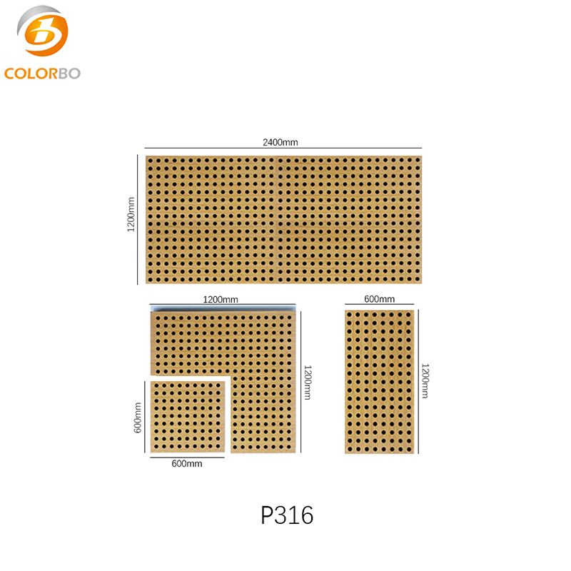Перфорированная деревянная акустическая панель для отделки стен и потолка
